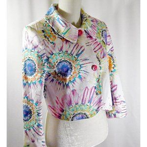 Harvé Bernard Vivacious Spring Blooming Floral Jacket